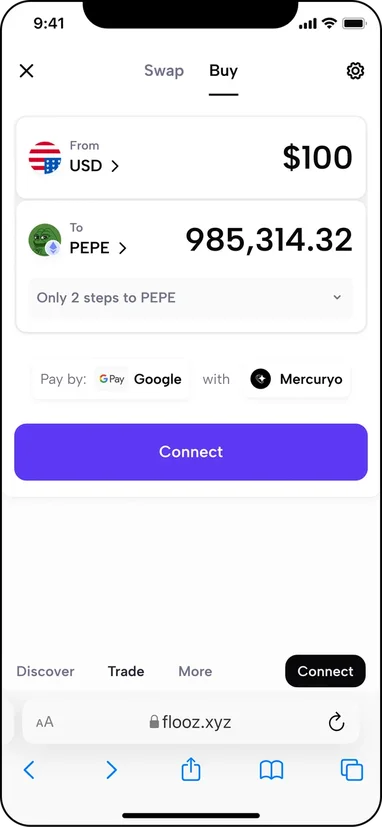 Selecting the token to buy