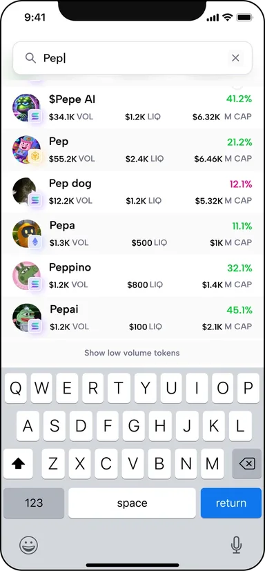 Search on mobile