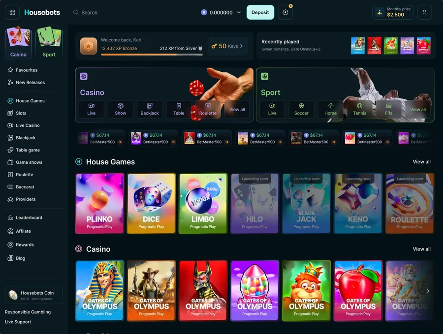 Proposed Housebets desktop rebrand