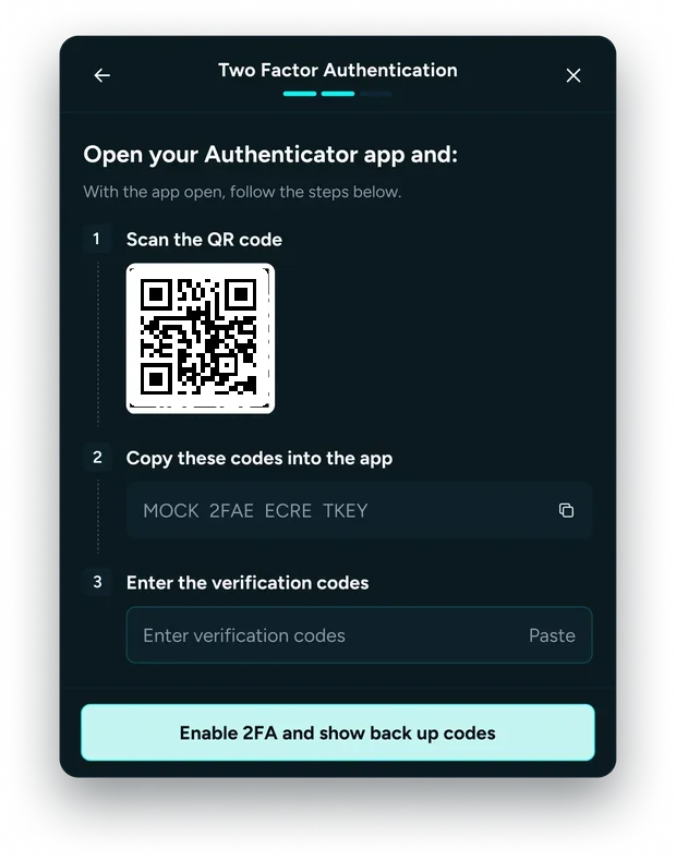 Connect an authenticator and verify the code