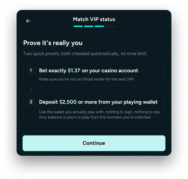 Verify account ownership