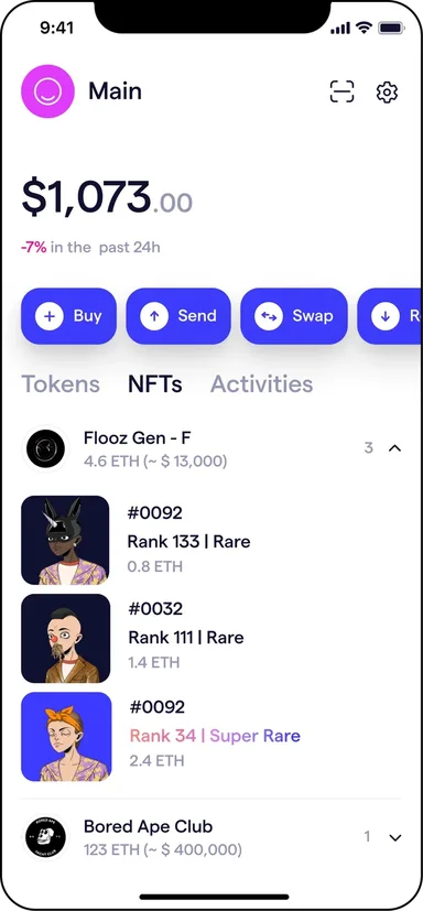 NFT collections and individual collectibles